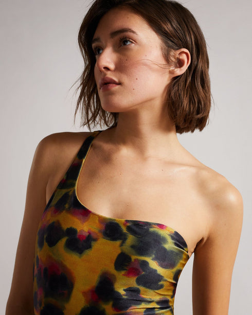TELSA-Swimwear-Unleash your wild side with our Watercolour Leopard print. TELSA is a must-have for making a lasting impression at the beach, thanks to its striking print and unique one-shoulder style. Ted Baker womenswear collection Swimsuit One shoulder Crossover strap Scooped back cut out Straight neckline Ted Baker branded Mathea is 5'10.5" / 1.79m and wears Brown in a size S- Ted Baker Romania